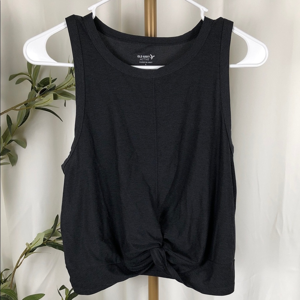 Old Navy Black Front-Knot Tank Sz S (A2)